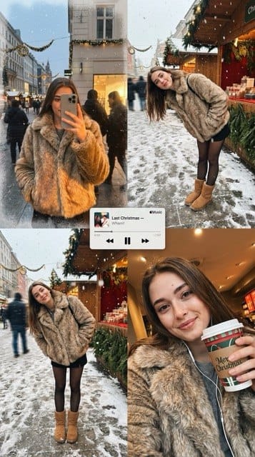 کلاژ زمستانی سبک ادیتوریال