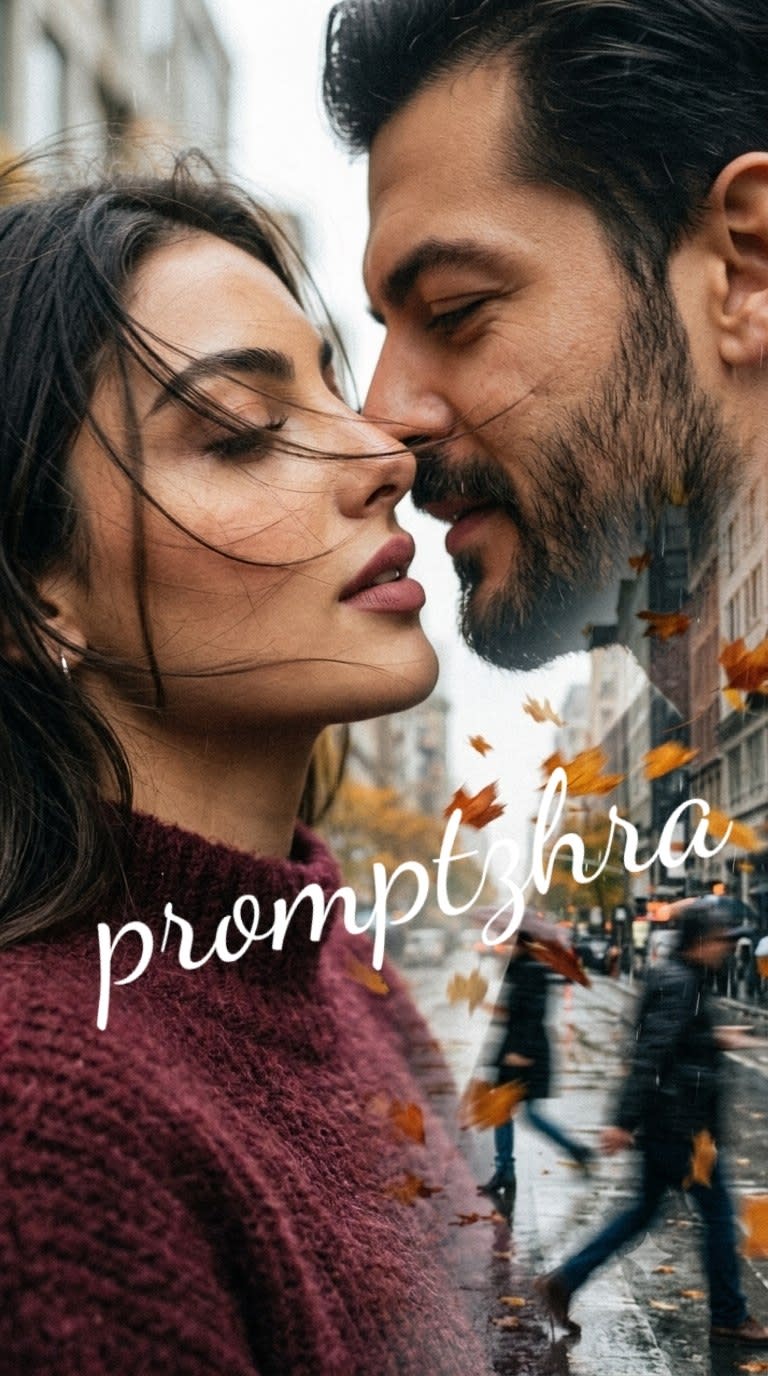 پرامپت پرتره سینمایی و عاشقانه پاییزی