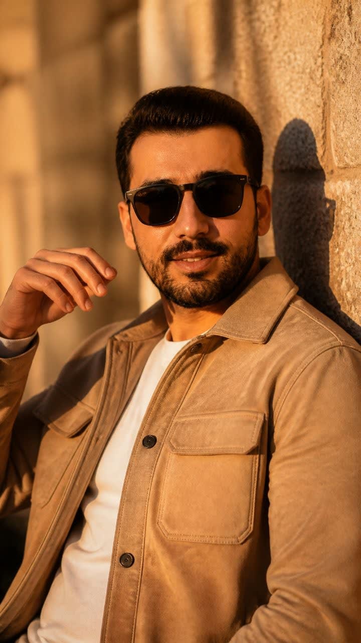 تصویر پرامپت پرتره سینمایی ساعت طلایی | PromptsFA
