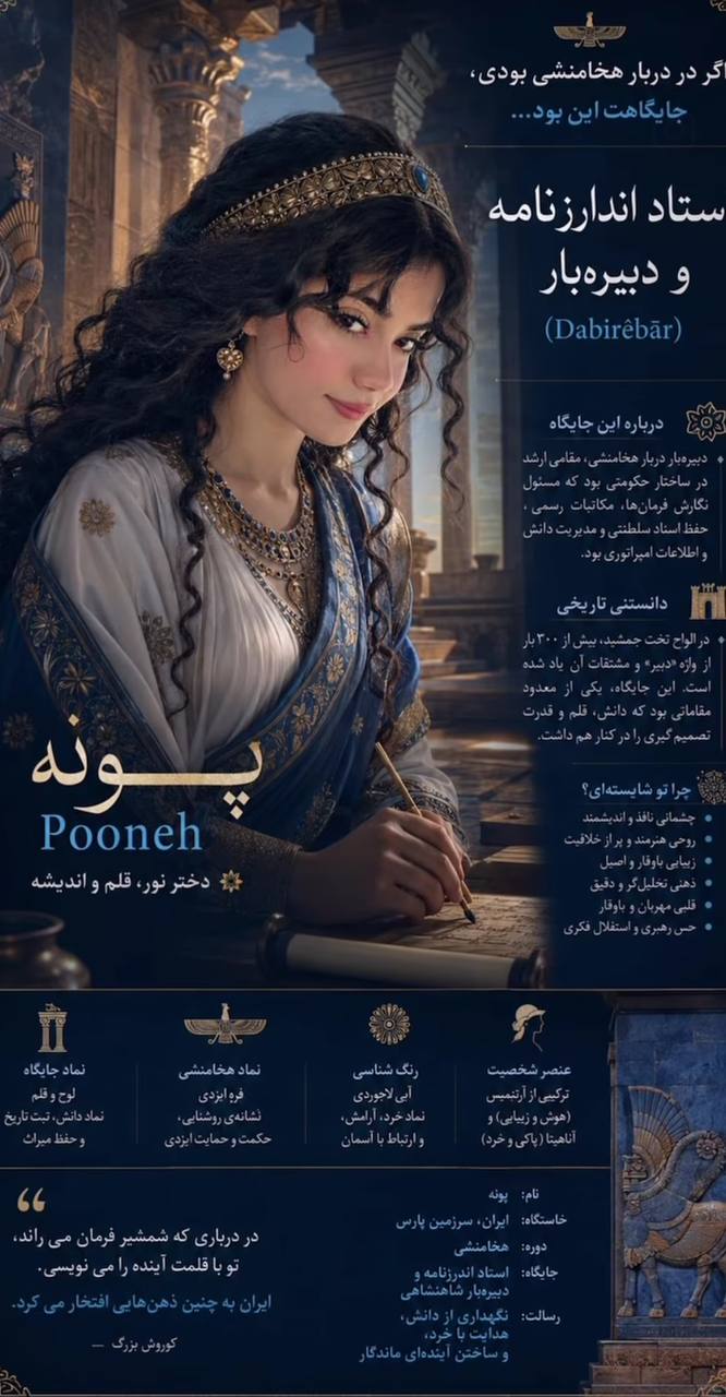 تصویر پرامپت پوستر اینفوگرافیک سینمایی هخامنشی | PromptsFA