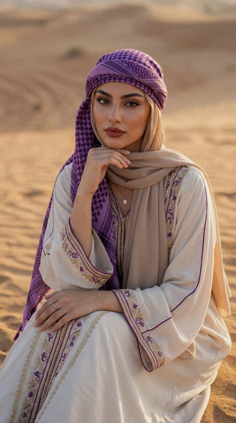 تصویر پرامپت پرتره واقعگرایانه در صحرا | PromptsFA
