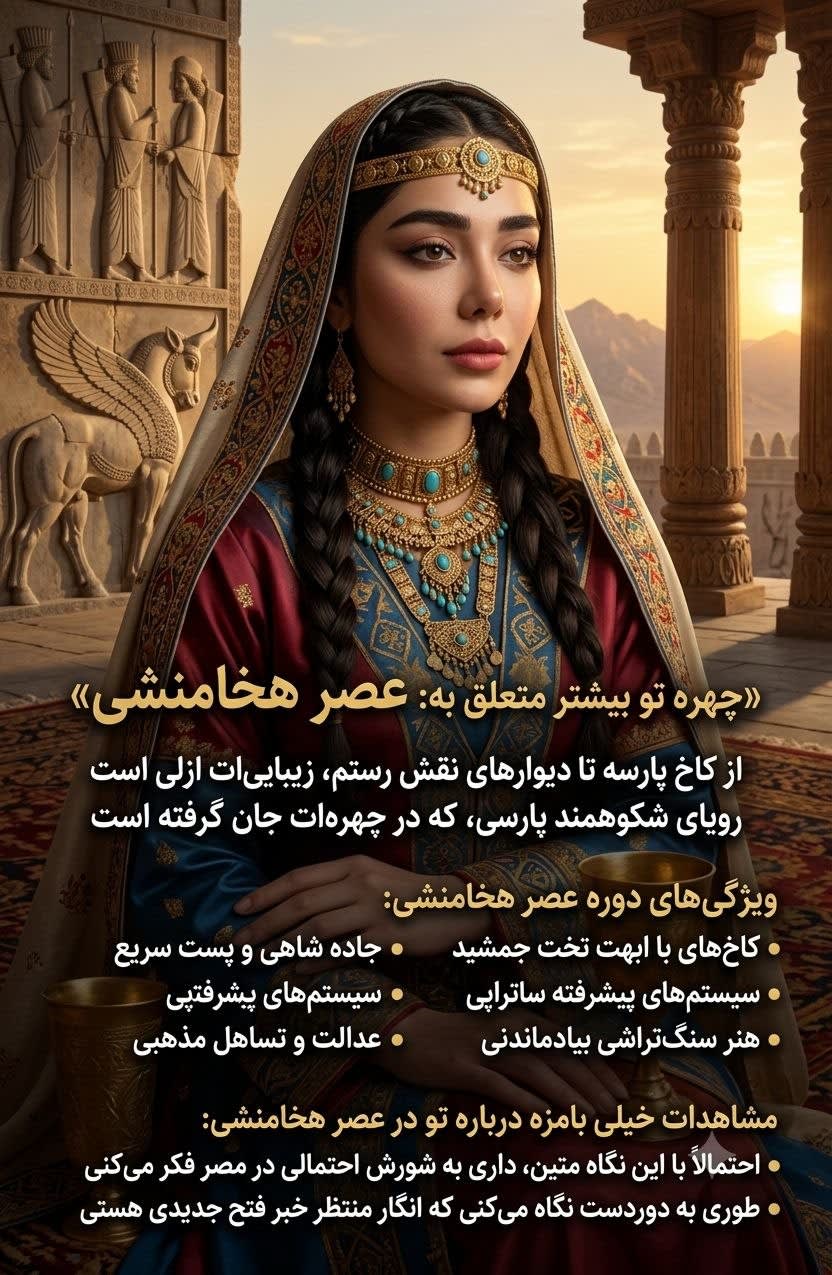 تصویر پرامپت سفر در زمان و تحلیل چهره تاریخی | PromptsFA
