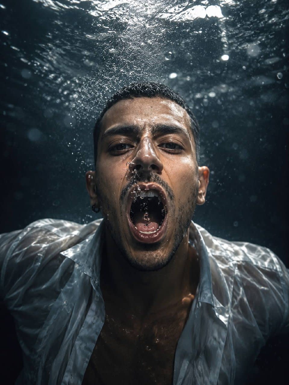 تصویر پرامپت پوستر سینمایی زیر آب | PromptsFA