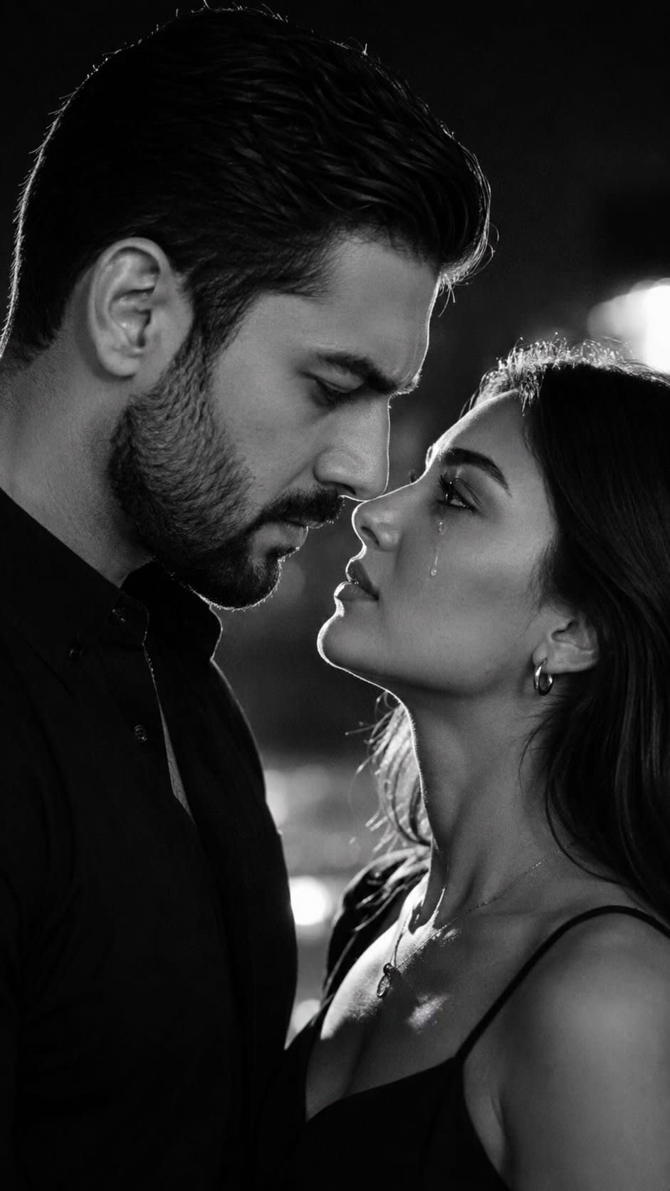 تصویر پرامپت پرتره احساسی و دراماتیک سیاه و سفید | PromptsFA