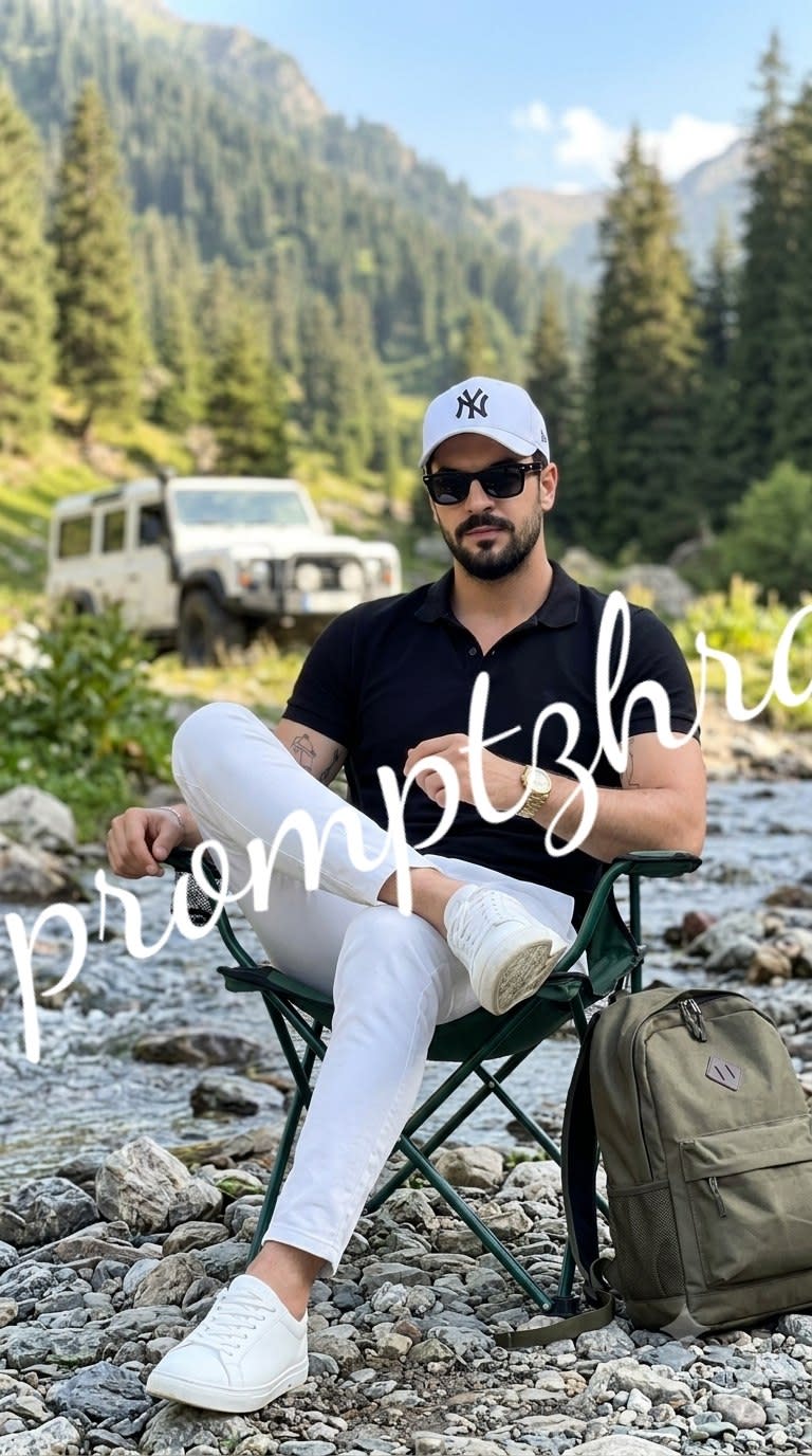 تصویر پرامپت عکاسی رئالیست مرد در طبیعت | PromptsFA