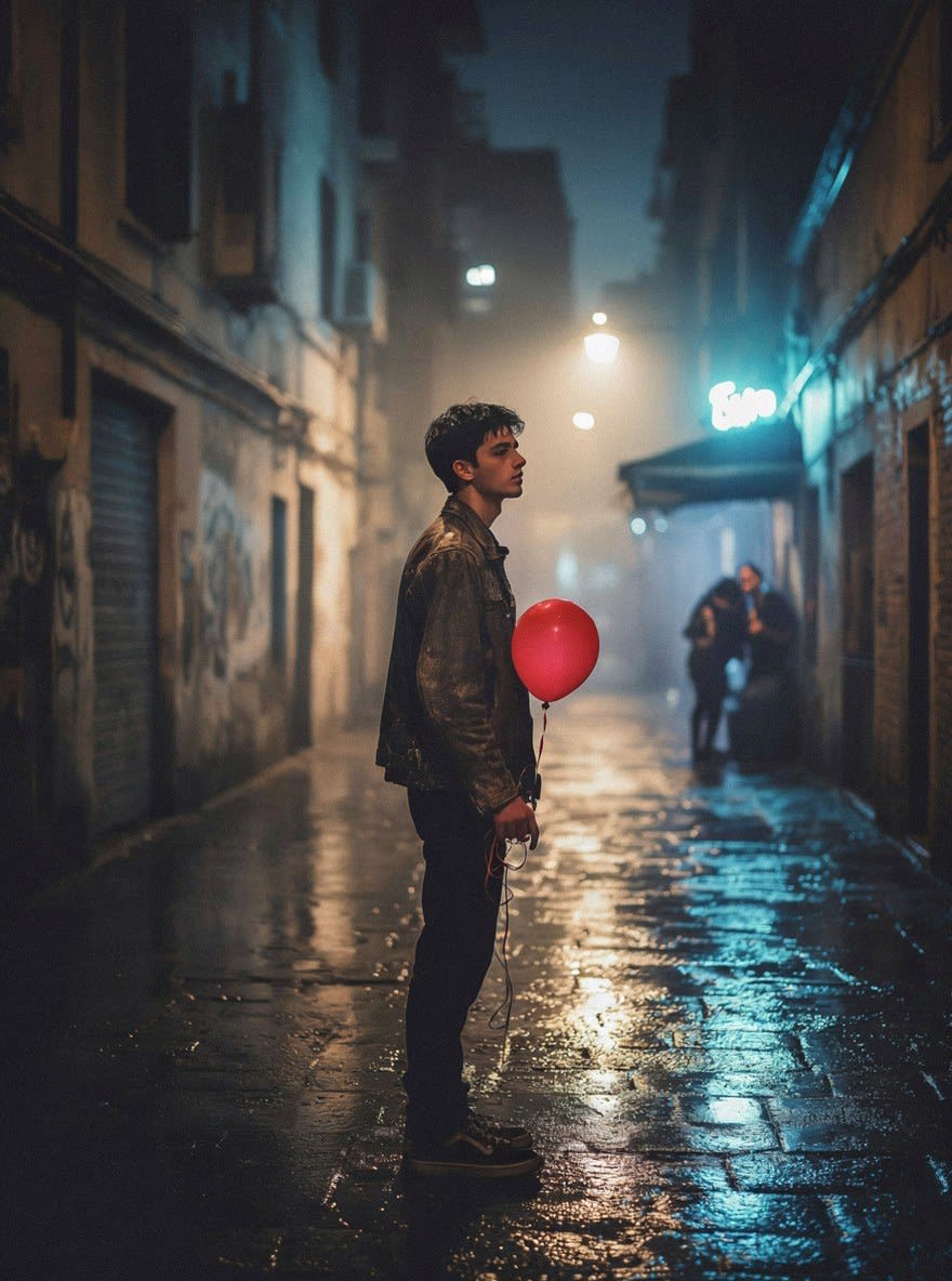 تصویر پرامپت صحنه سینمایی بارانی | PromptsFA