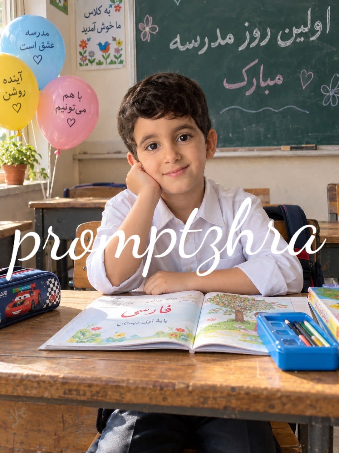 تصویر پرامپت روز اول مدرسه | PromptsFA