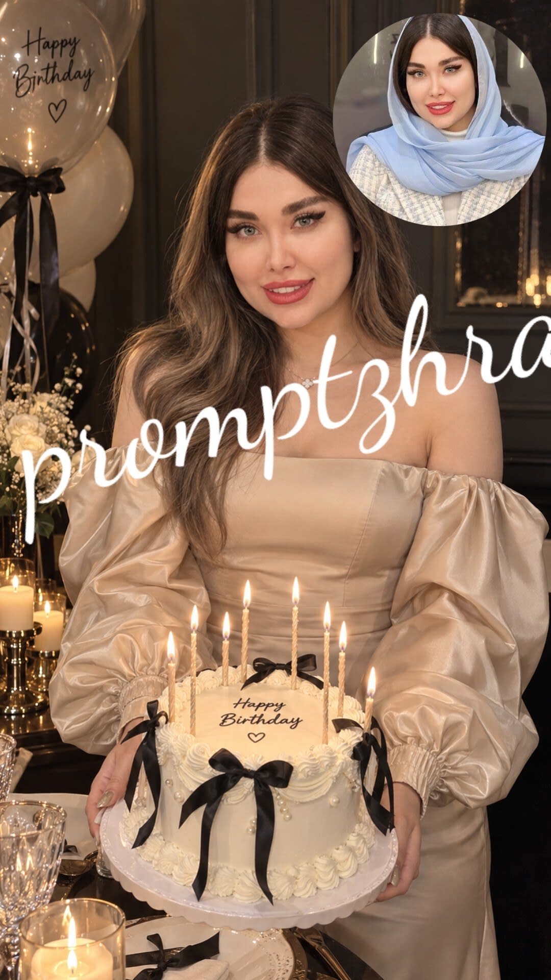 تصویر پرامپت پرتره تولد لوکس | PromptsFA