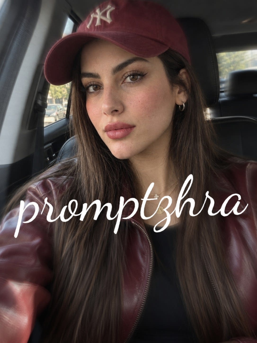 تصویر پرامپت عکس سلفی داخل خودرو | PromptsFA