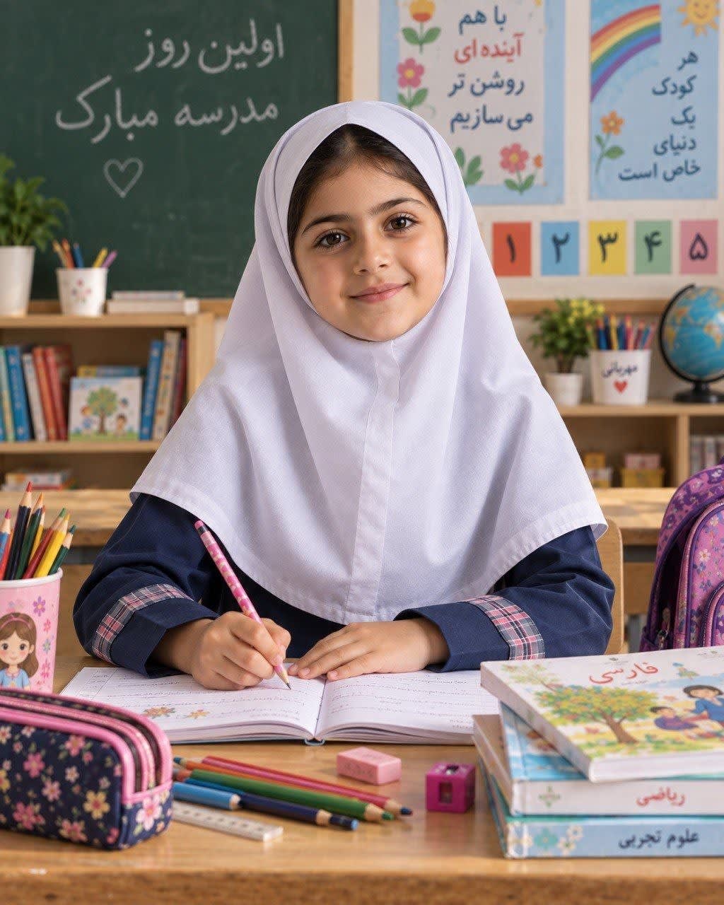تصویر پرامپت دانشآموز در حال نوشتن مشق | PromptsFA