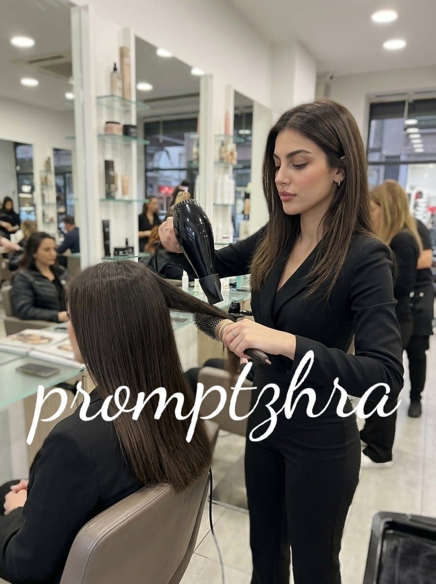تصویر پرامپت آرایشگر در سالن زیبایی | PromptsFA