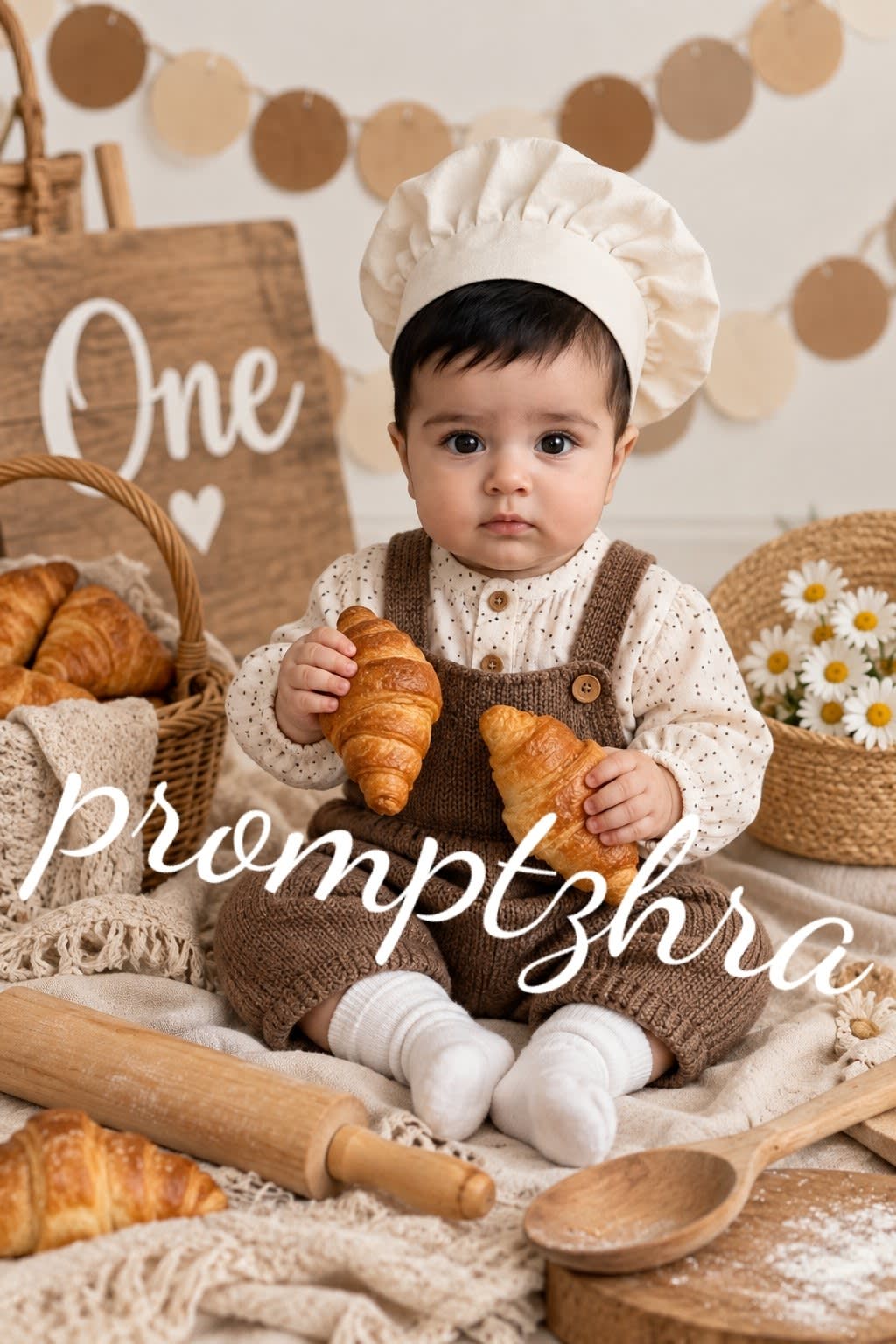 تصویر پرامپت عکاسی تولد کودک نانوا | PromptsFA