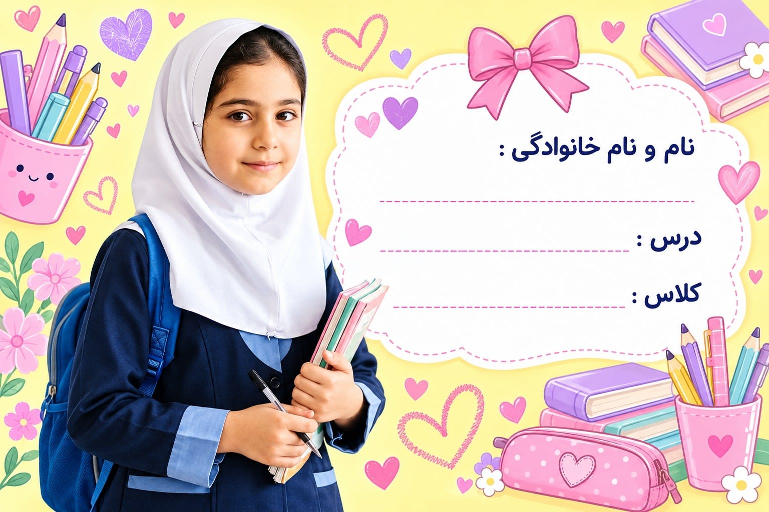 تصویر پرامپت برچسب مدرسه دخترانه | PromptsFA