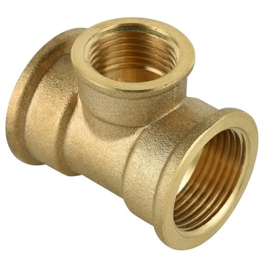 1/2 Inch Heavy Duty Threaded Brass Steam Tee for industrial steam boiler piping