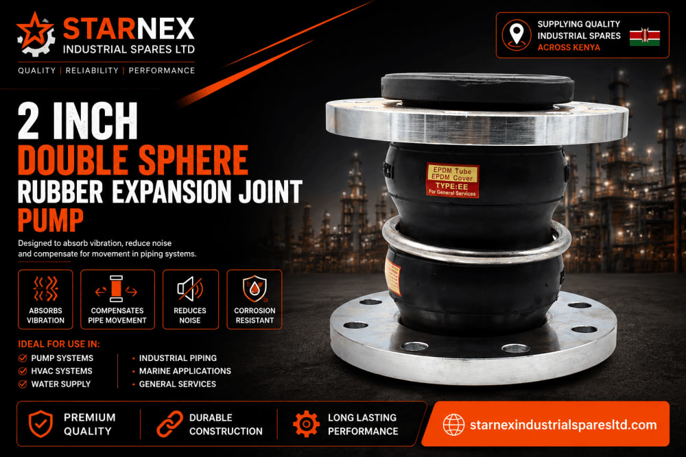 2 Inch Double Sphere Rubber Expansion Joint for pump suction & discharge vibration isolation