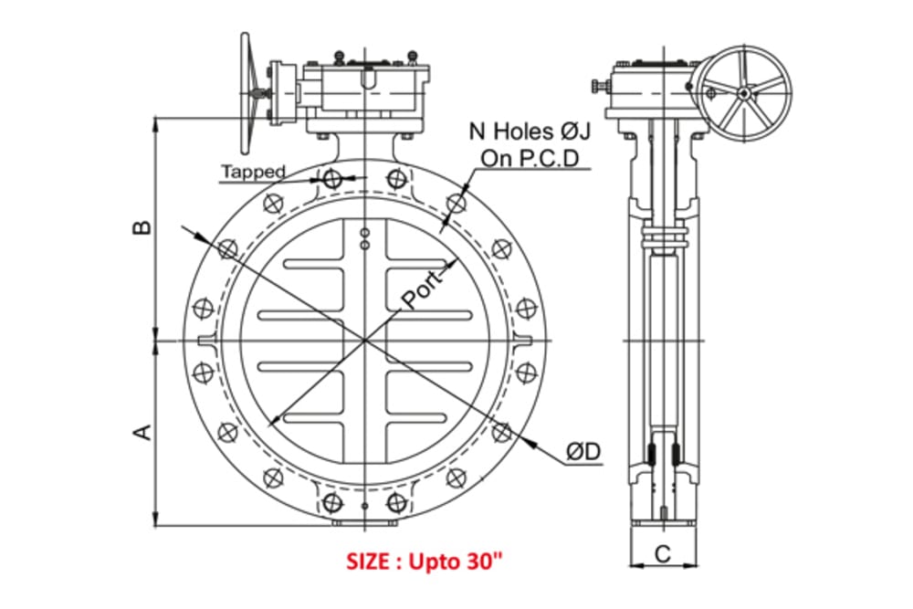 4MATIC 4M-DFW-ECO Wafer Double Flanged Resilient Butterfly Valve - 4MATIC Industrial Automation Kenya