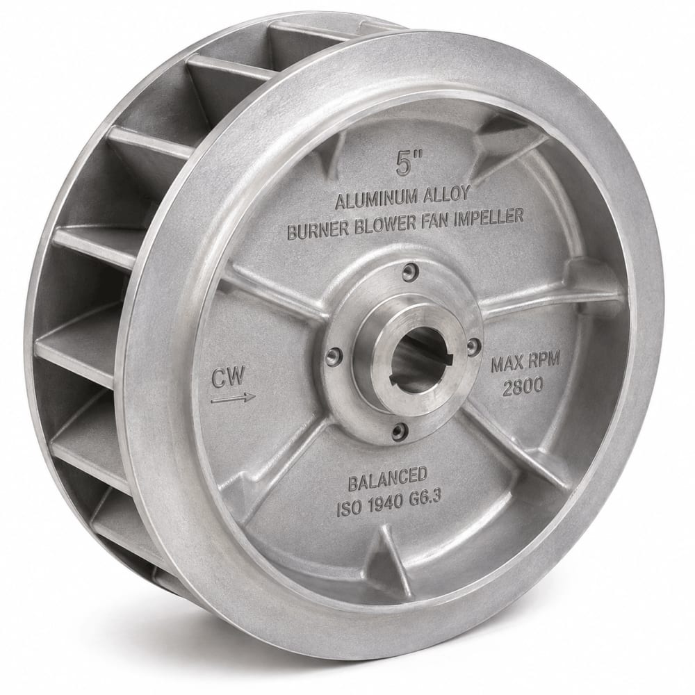 5 Inch Aluminum Alloy Burner Blower Fan Impeller for industrial steam boiler piping