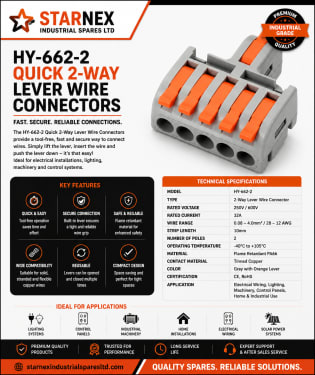 HY-662-2 Quick 2-Way Lever Wire Connectors