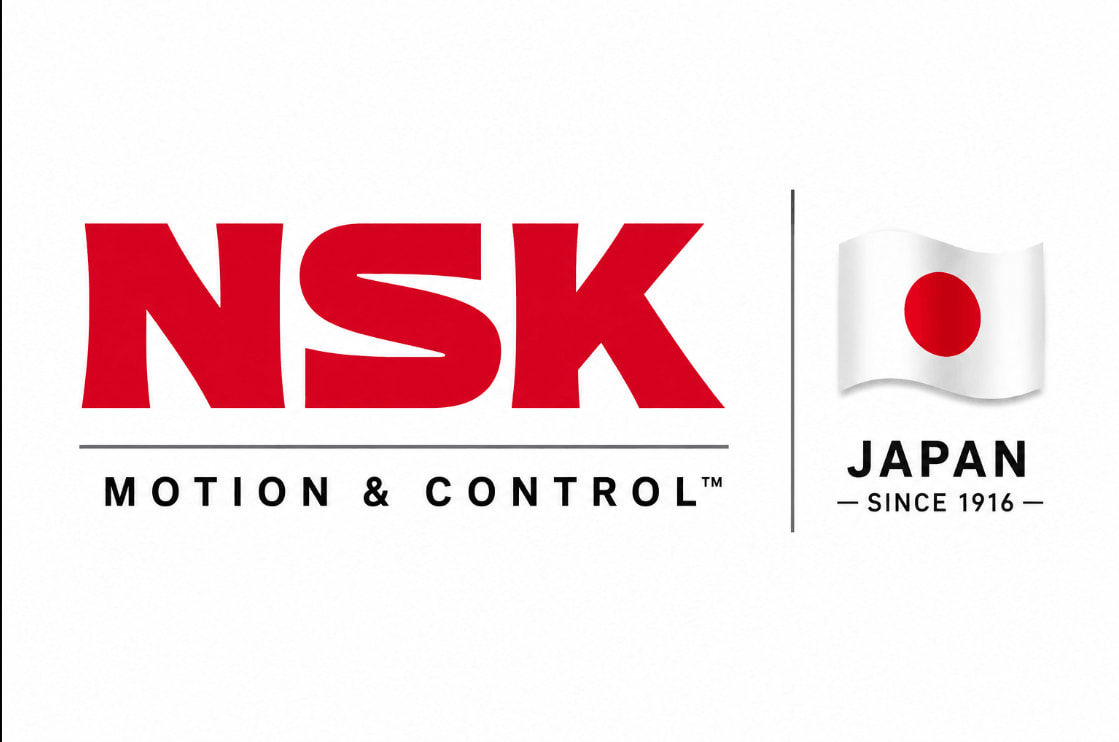 NSK (Japan) official manufacturer logo and industrial spare parts branding