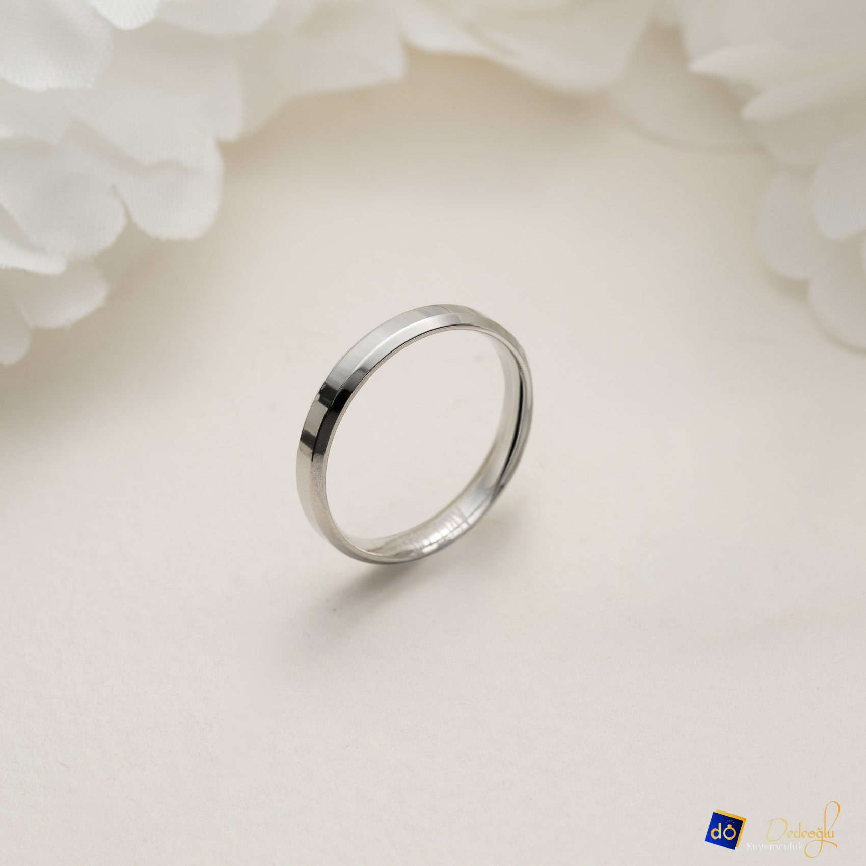 Kesme 3MM Beyaz Alyans