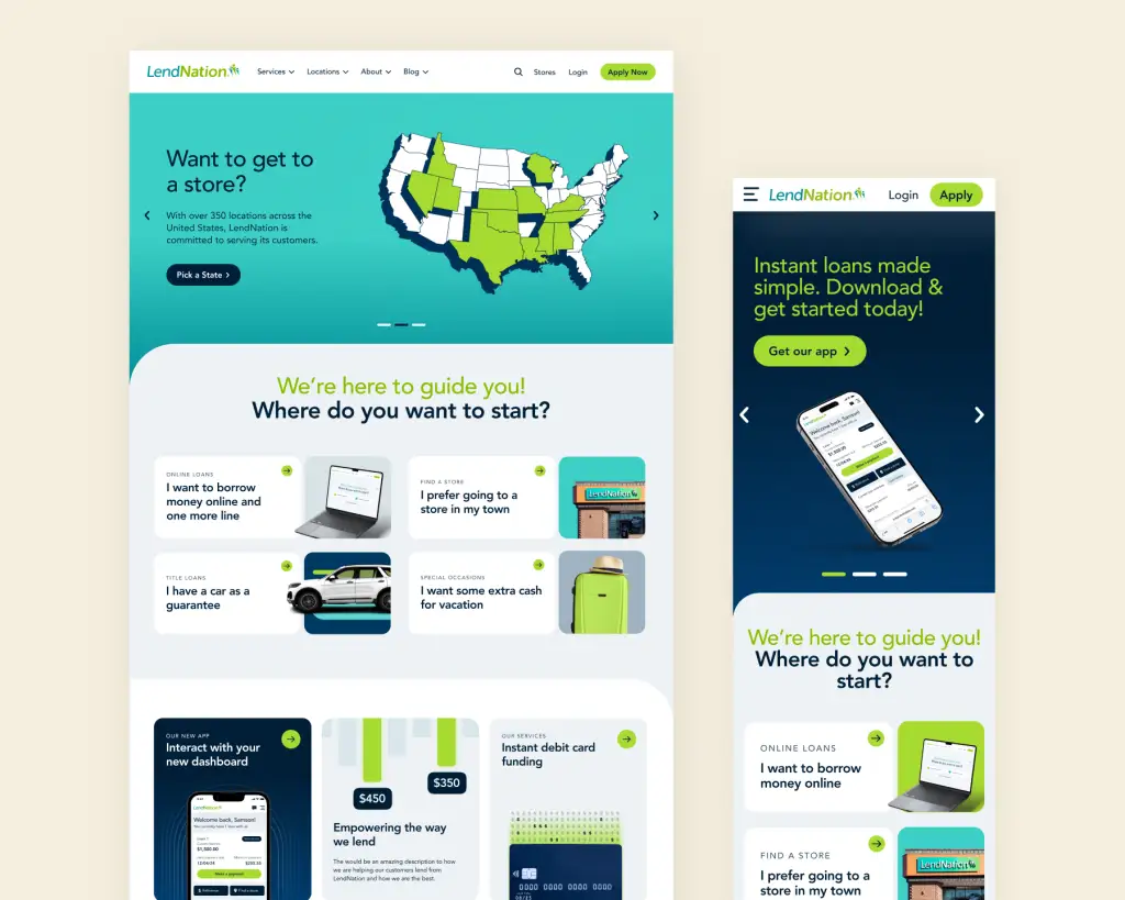 LendNation website mockup.