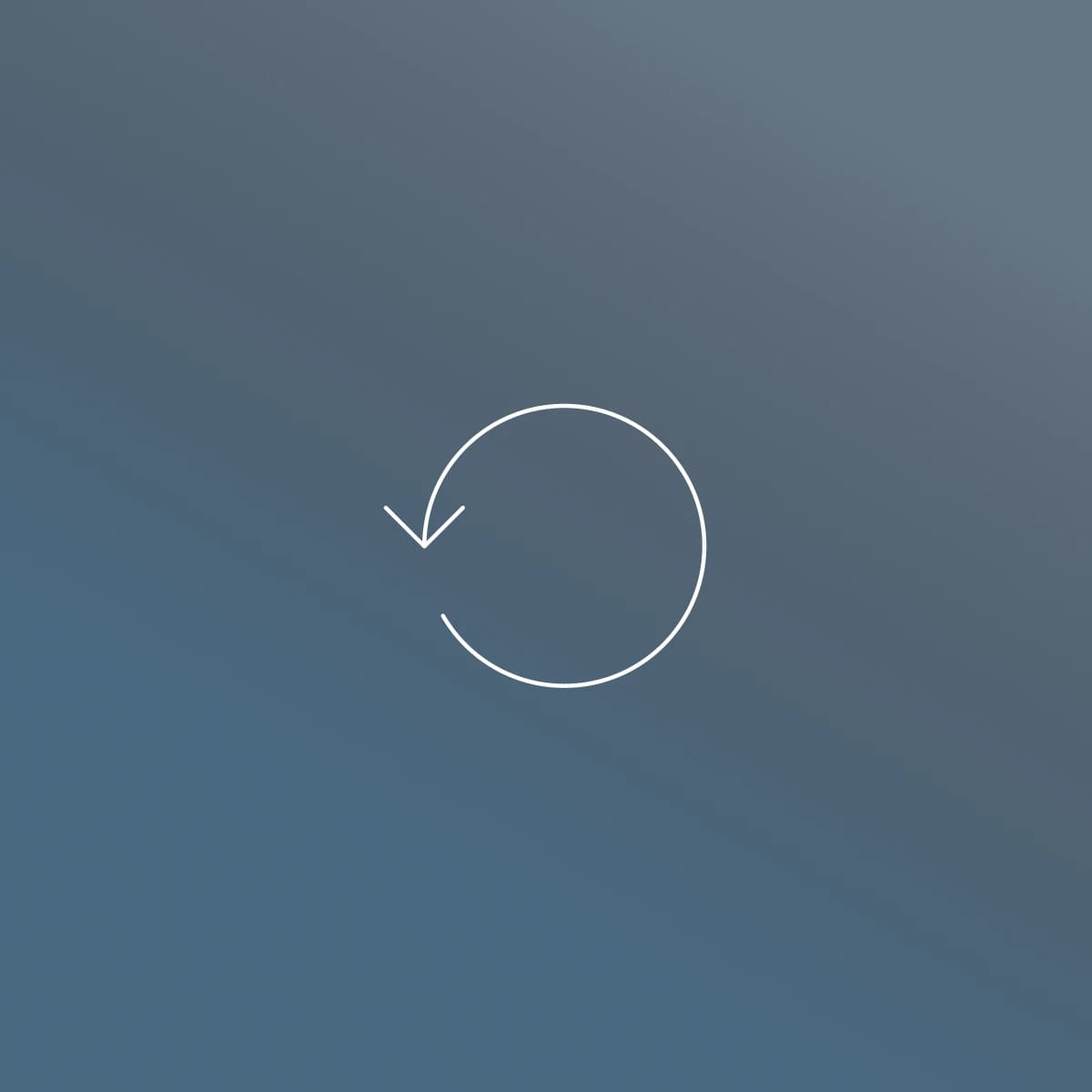 A circular arrow reverting backwards