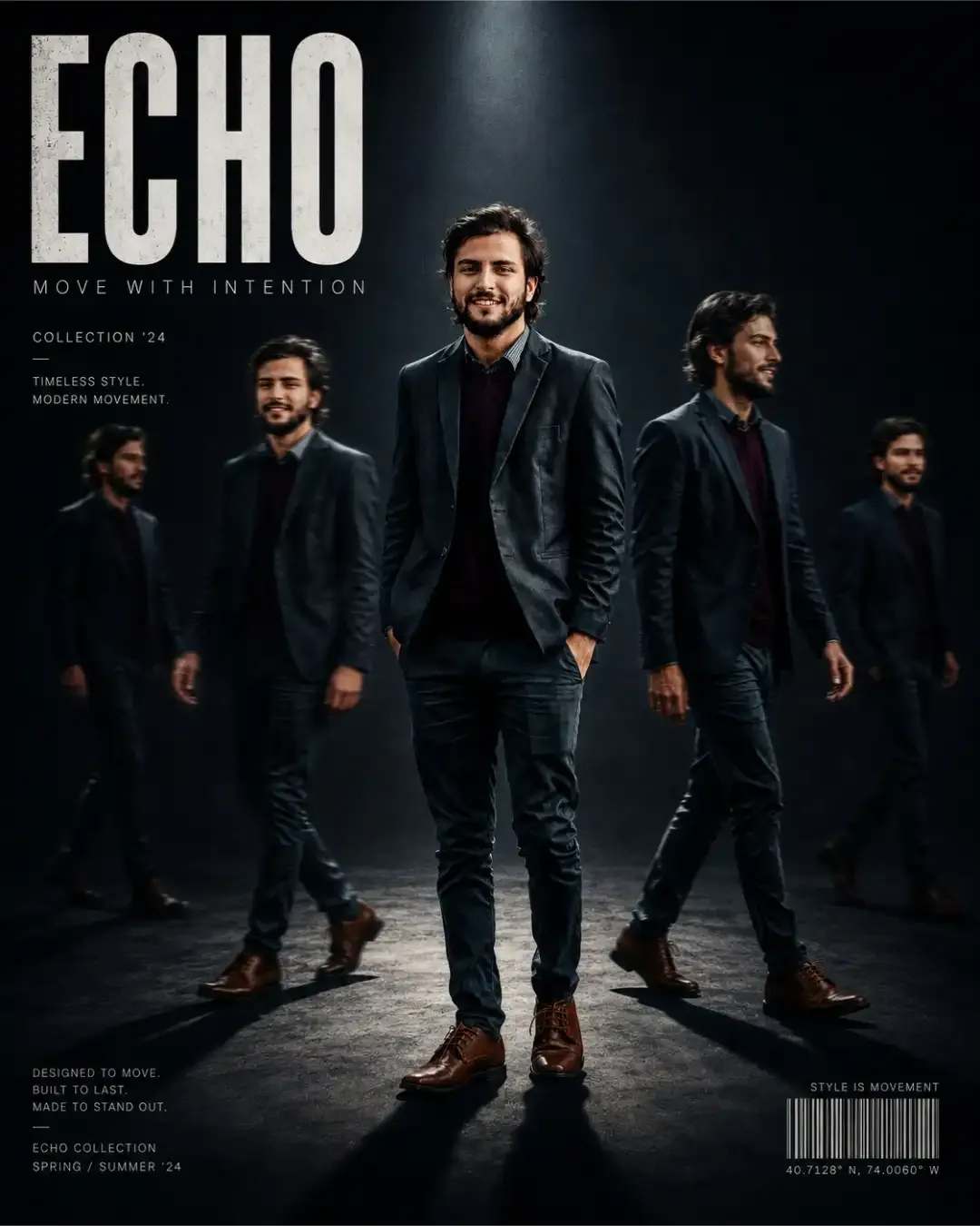 Echo Motion Luxury Cinematic Streetwear Editorial Poster Ai Prompt - ChatGPT Generated Prompt Result (After)