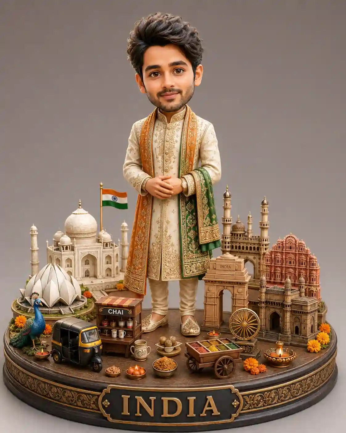 ChatGPT India Pixar-Style Collectible Figurine Diorama Prompt - ChatGPT Generated Prompt Result (After)