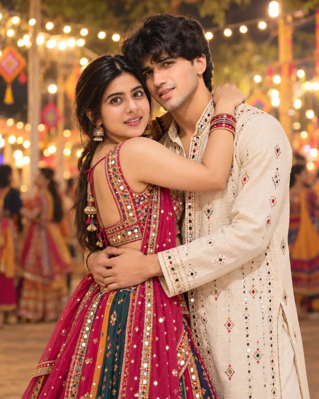 Navratri AI Prompt for Couple – Romantic Garba Photo Editing - ChatGPT Generated Prompt Result (After)