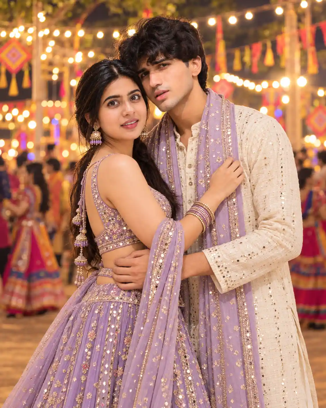 Navratri AI Prompt for Couple – Romantic Garba Night Photo - ChatGPT Generated Prompt Result (After)