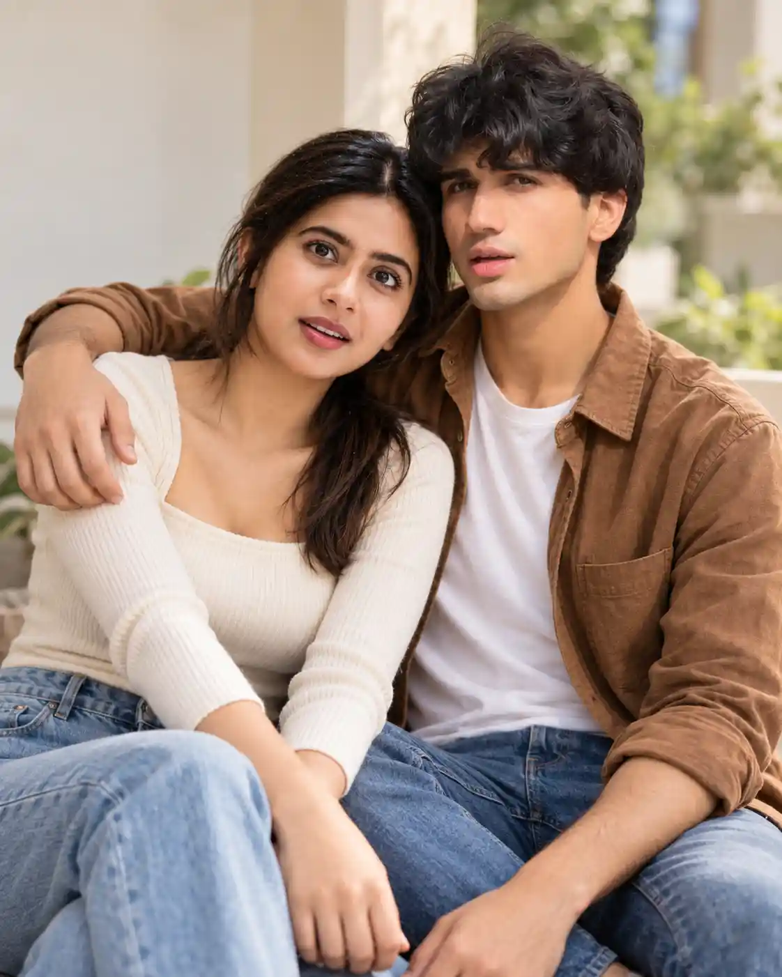 navratri couple mirror selfie prompt for gemini - Original Photo for AI Prompt (Before)