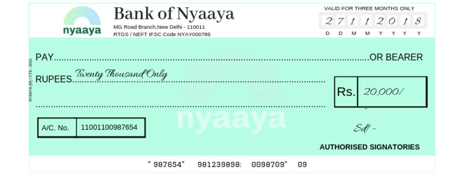 Bearer Cheque - Nyaaya