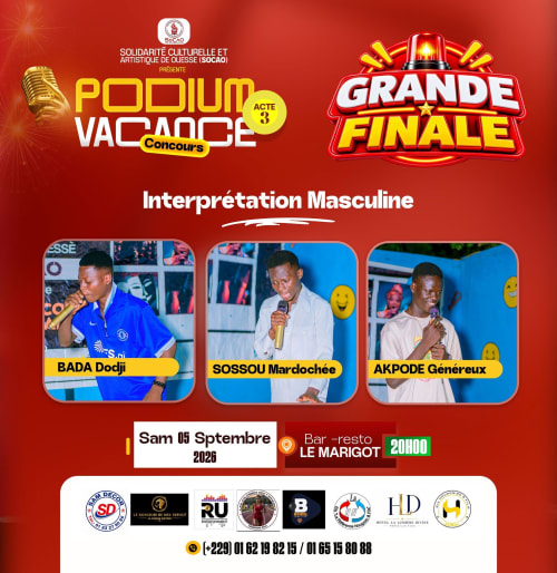 Grande finale Interprétation Masculine : Bada Dodji, Sossou Mardochée, Akpode Généreux