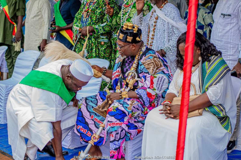 Dr Ibidon Firmin Akpo, ancien Maire de Ouèssè, lors d'une cérémonie officielle