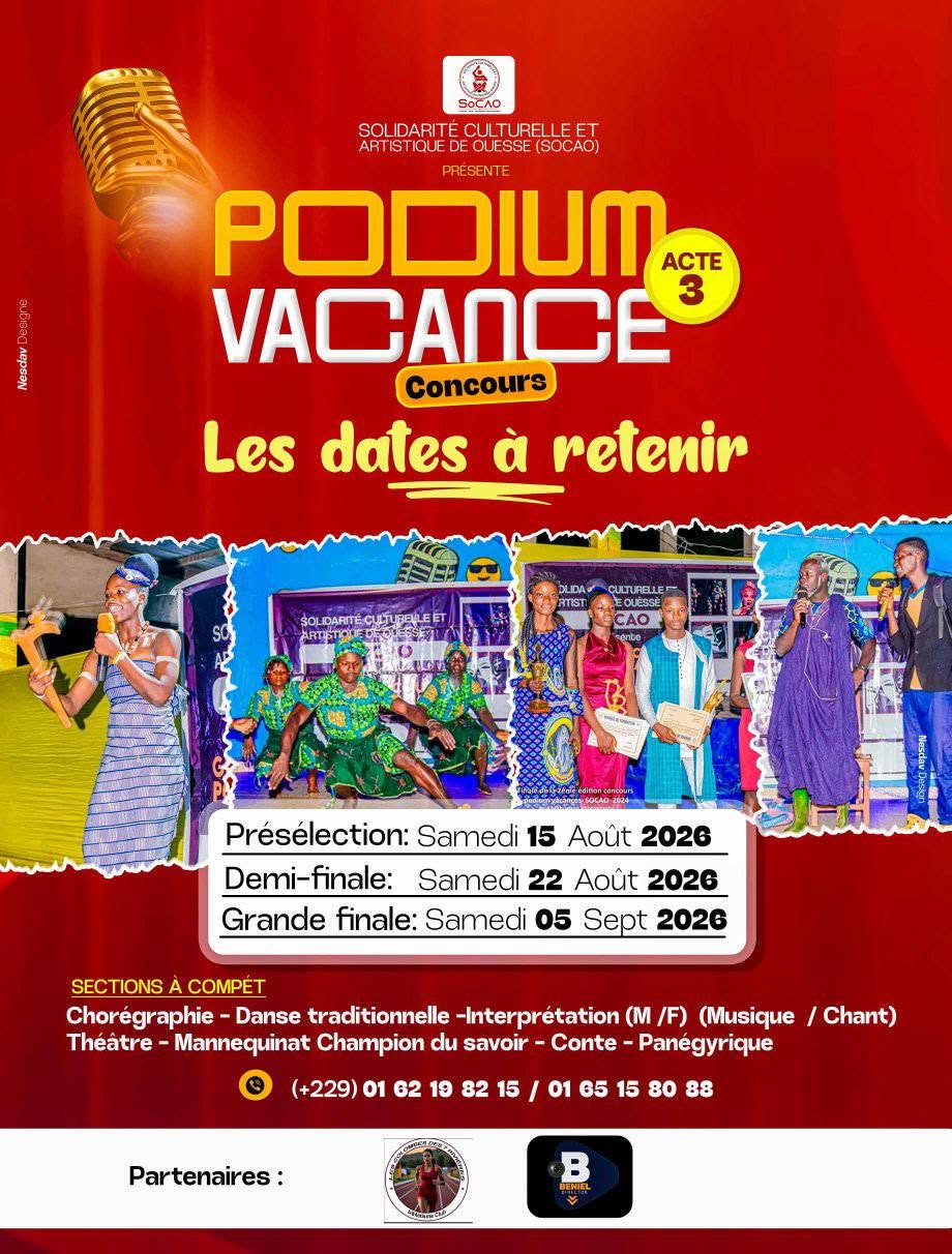 Calendrier et étapes de la 3e édition de Podium Vacance SoCAO