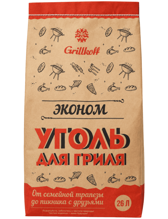 Древесный уголь Grillkoff 26 л