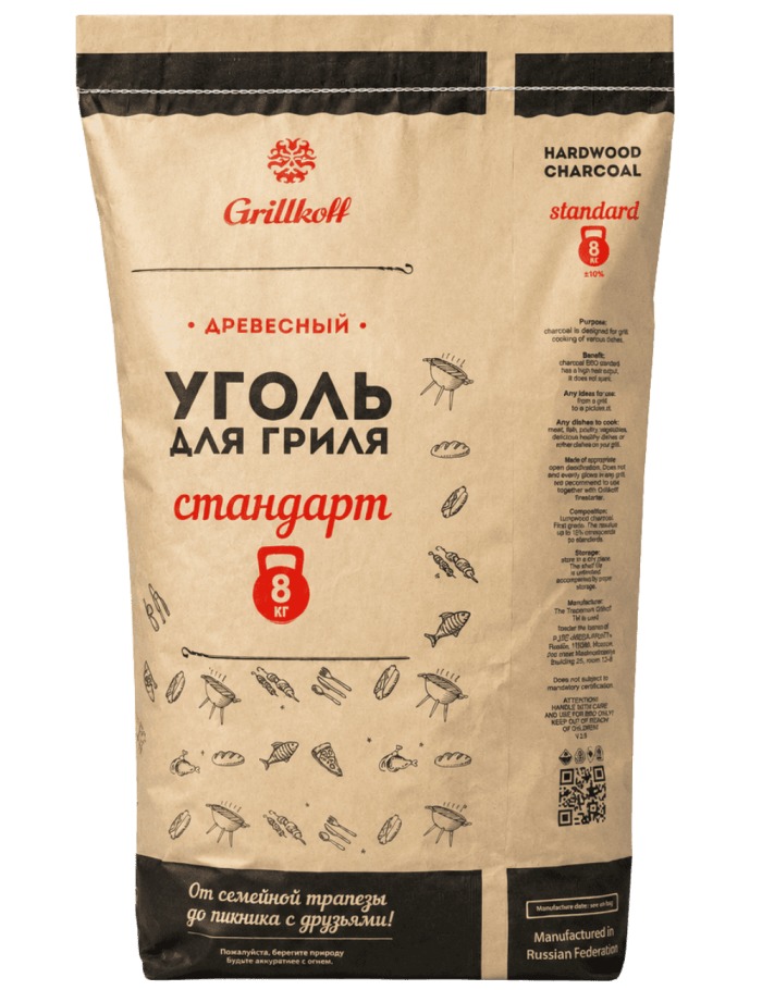 Древесный уголь Grillkoff 8 кг