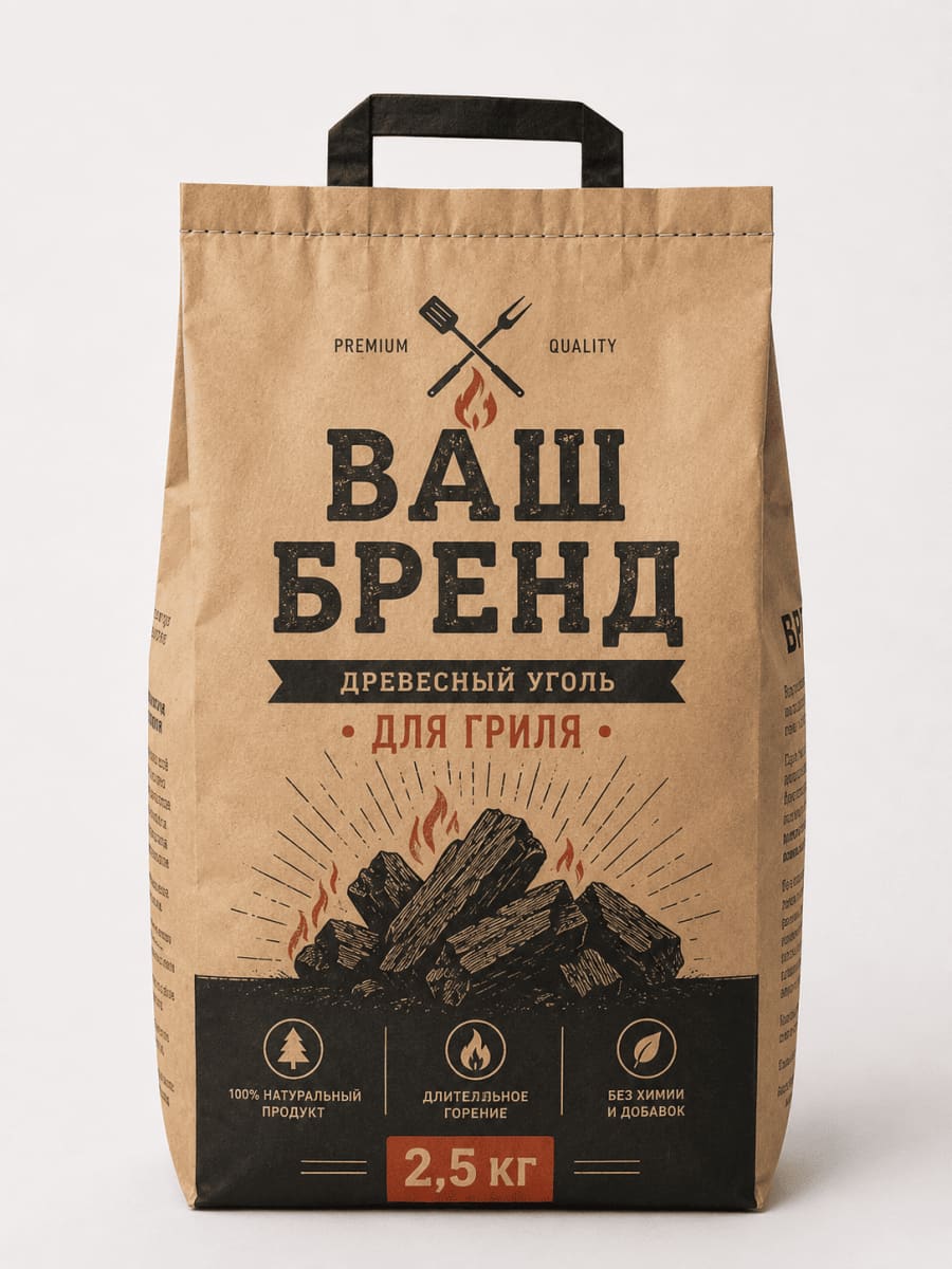 Крафтовый вариант упаковки продукции под торговой маркой заказчика