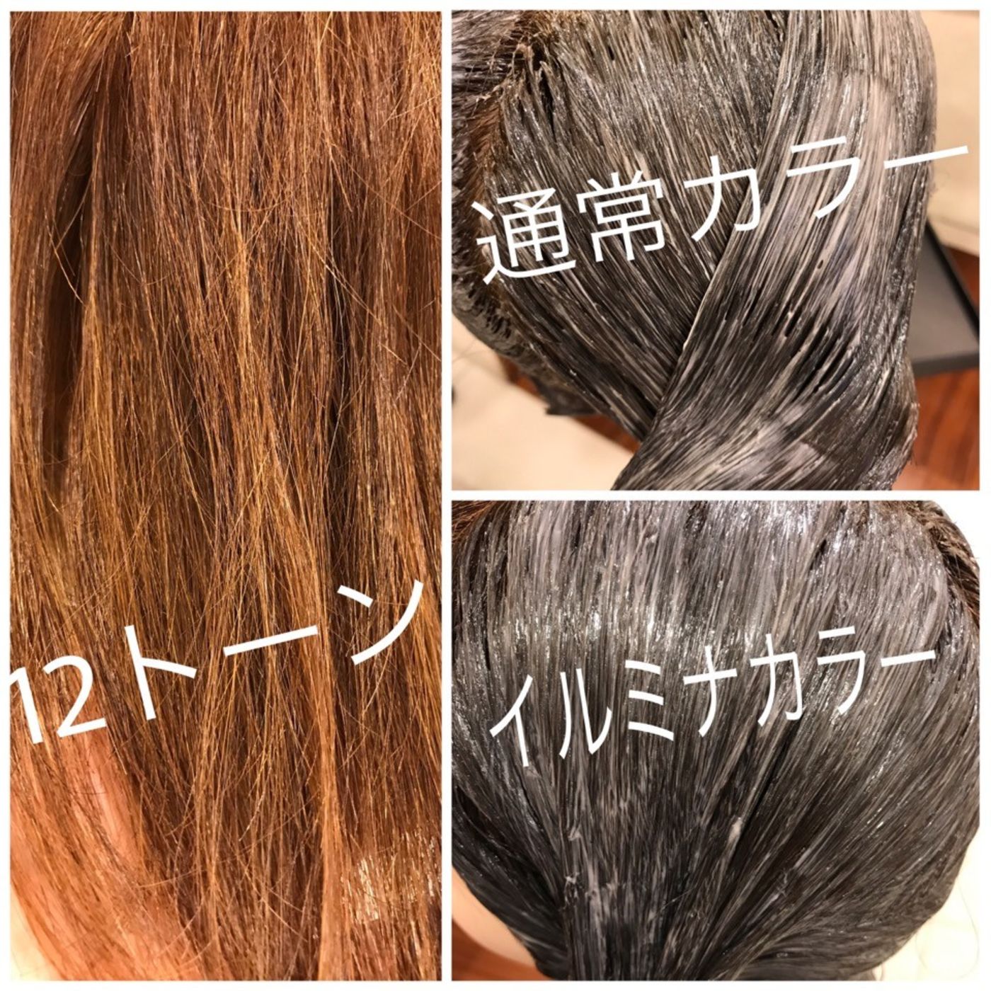 イルミナカラーと通常のカラー 比べてみたら違いが明確だった