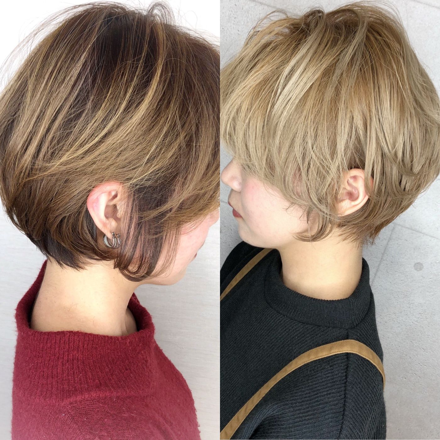 ショートヘアとベージュカラー