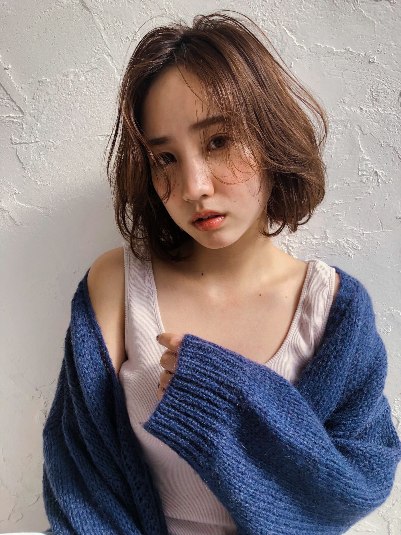 内巻き×前髪なし