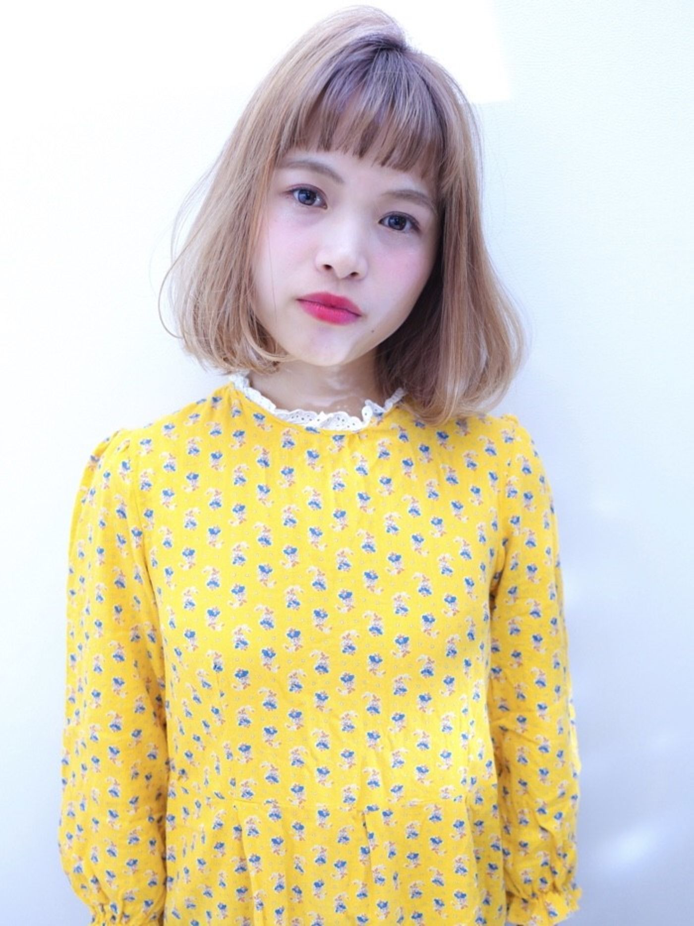 内巻き×前髪あり