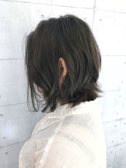 前下がりボブ ダークアッシュグレー ヘアカタログ 美容室 Nyny 新田辺店 高木 麻知子 ヘアサロン 美容院 ニューヨークニューヨーク