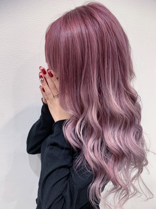 ピンクグラデーション ヘアカタログ 美容室 Nyny イオン高の原店 藤田 佳乃 ヘアサロン 美容院 ニューヨークニューヨーク