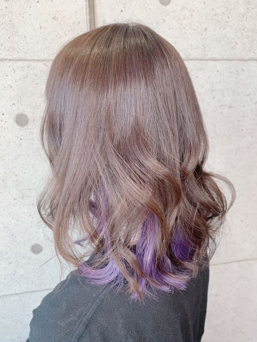 アッシュブラウン インナーパープル ヘアカタログ 美容室 Nyny 新田辺店 福森 みずき ヘアサロン 美容院 ニューヨークニューヨーク