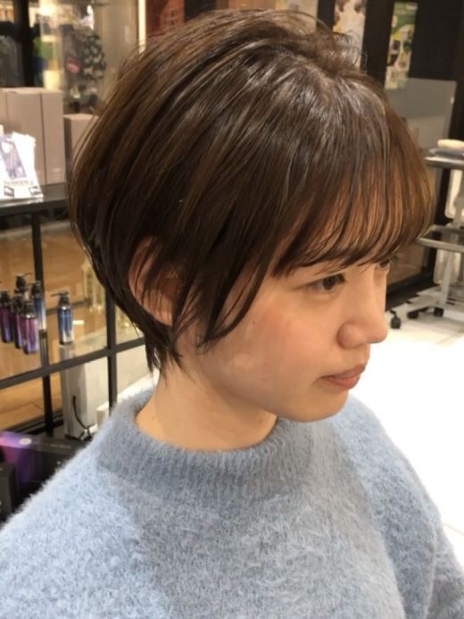 スタイリング簡単 襟足スッキリショートボブ ヘアカタログ 美容室 Nyny イオンスタイル海老江店 﨑田 成人 ヘアサロン 美容院 ニューヨークニューヨーク