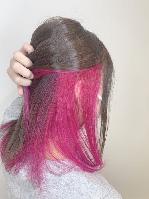 インナーカラー ピンク系 ヘアカタログ 美容室 Nyny 南草津店 清家 渉 ヘアサロン 美容院 ニューヨークニューヨーク