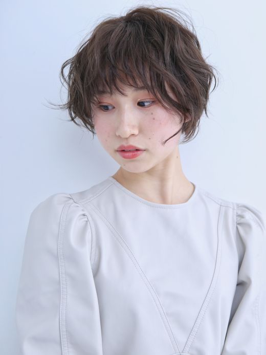 ゆるふわパーマ 丸みショート ヘアカタログ 美容室 Nyny 樟葉店 前田 有梨花 ヘアサロン 美容院 ニューヨークニューヨーク