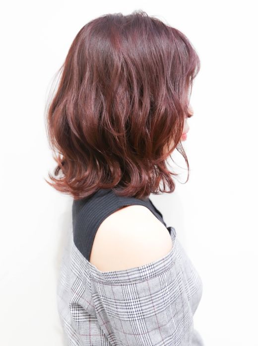 ピンクブラウンのゆるふわウェーブボブ ヘアカタログ 美容室 Nyny イオンスタイル海老江店 伊木 千晴 ヘアサロン 美容院 ニューヨークニューヨーク