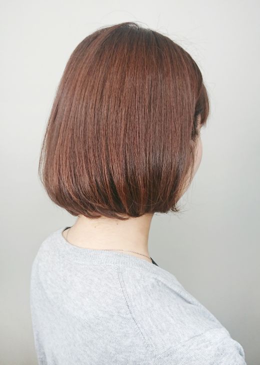 ミニマムボブ コーラルピンク ヘアカタログ 美容室 Nyny 樟葉店 前田 有梨花 ヘアサロン 美容院 ニューヨークニューヨーク